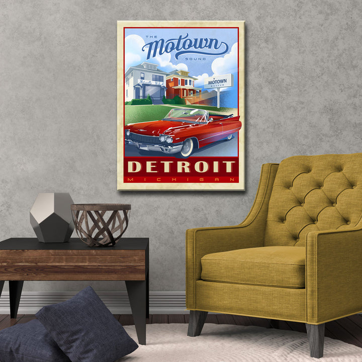 Motown - Detroit' Wrapped Canvas Wall Art