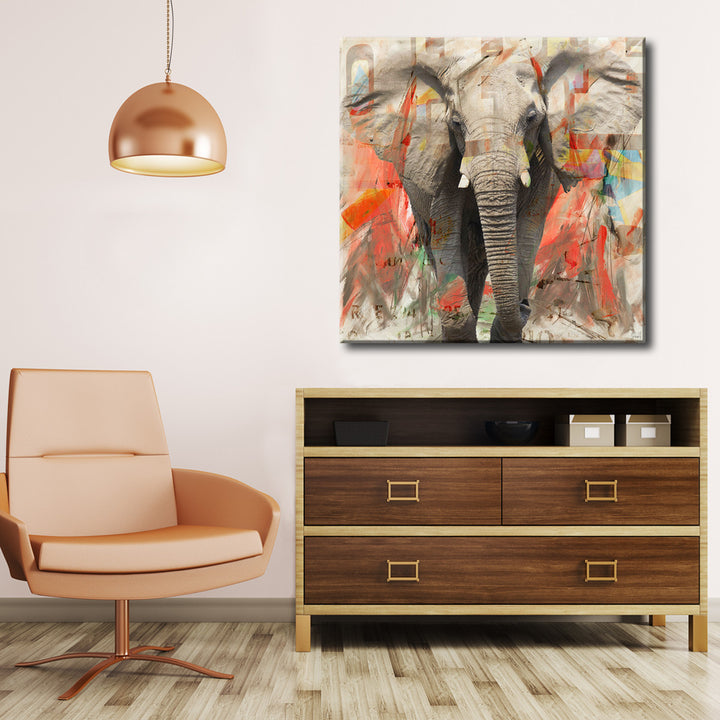 Saddle Ink Elephant I' Canvas Wall Art