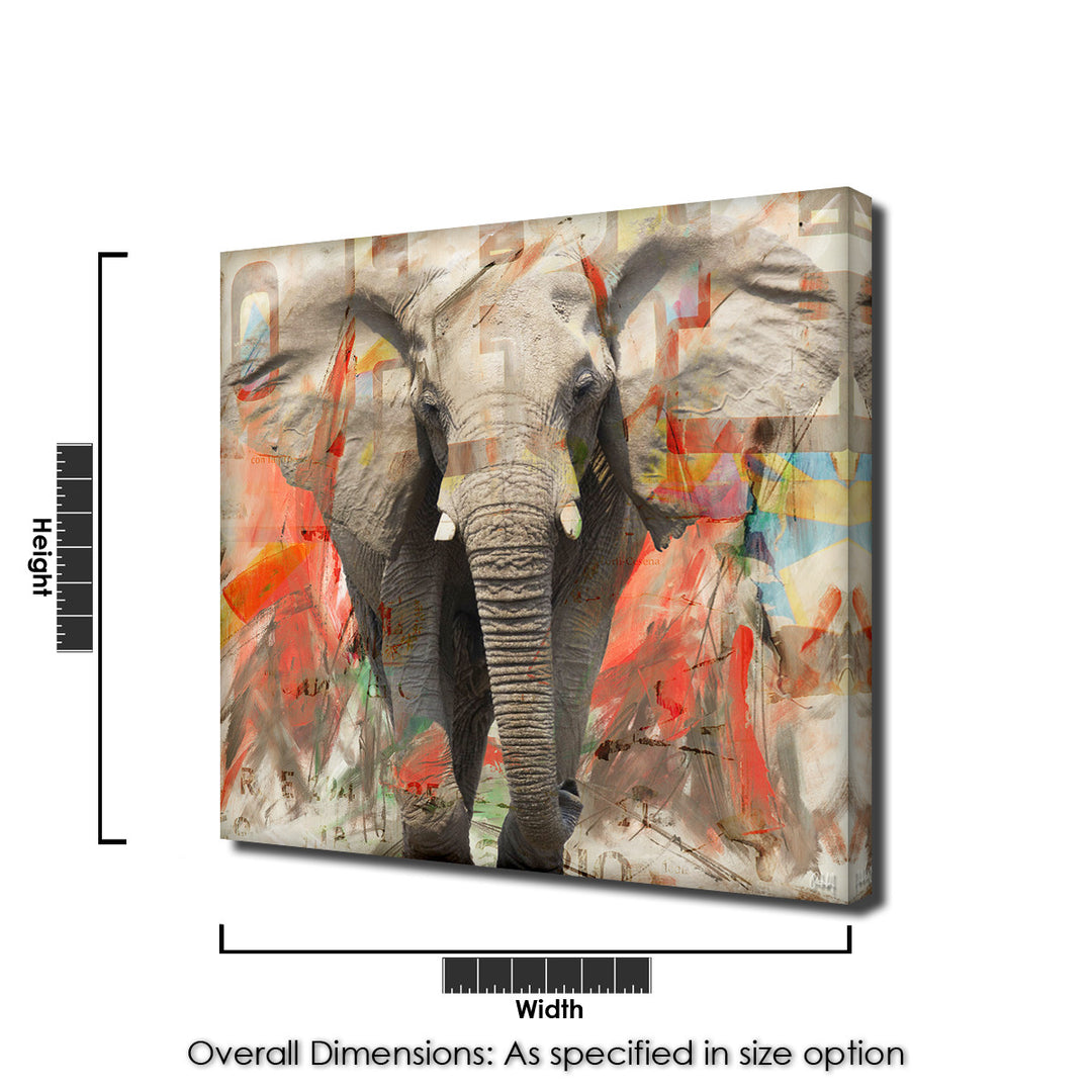 Saddle Ink Elephant I' Canvas Wall Art