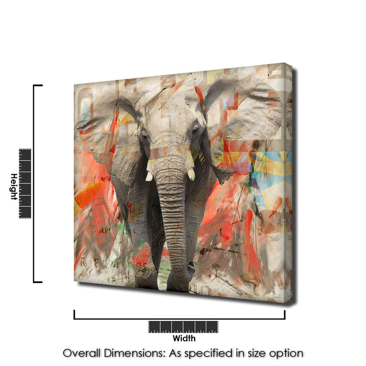 Saddle Ink Elephant I' Canvas Wall Art
