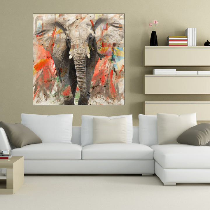 Saddle Ink Elephant I' Canvas Wall Art