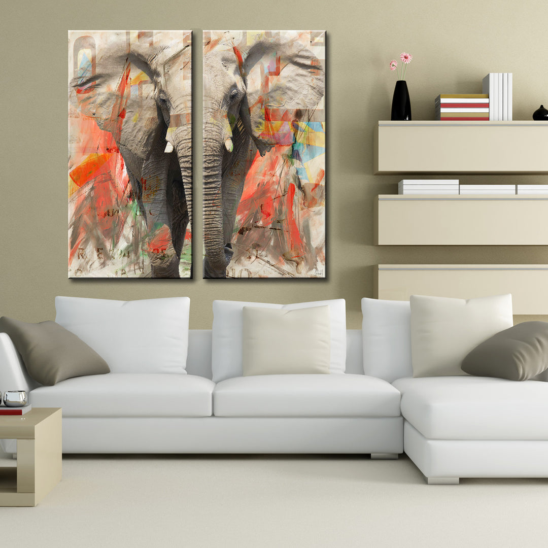 Saddle Ink Elephant I' Canvas Wall Art