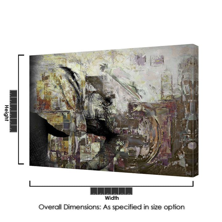Saddle Ink Elephant II' Canvas Wall Art