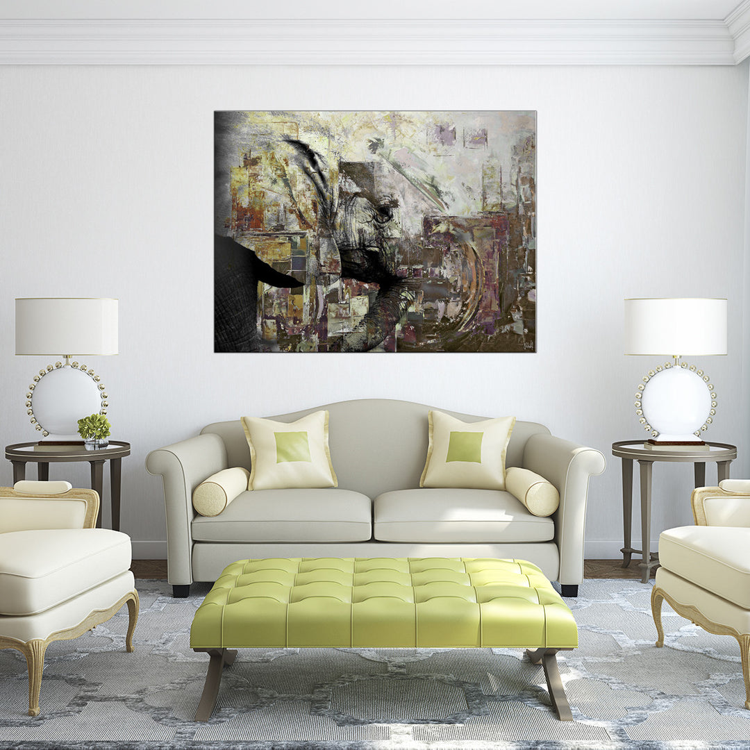 Saddle Ink Elephant II' Canvas Wall Art