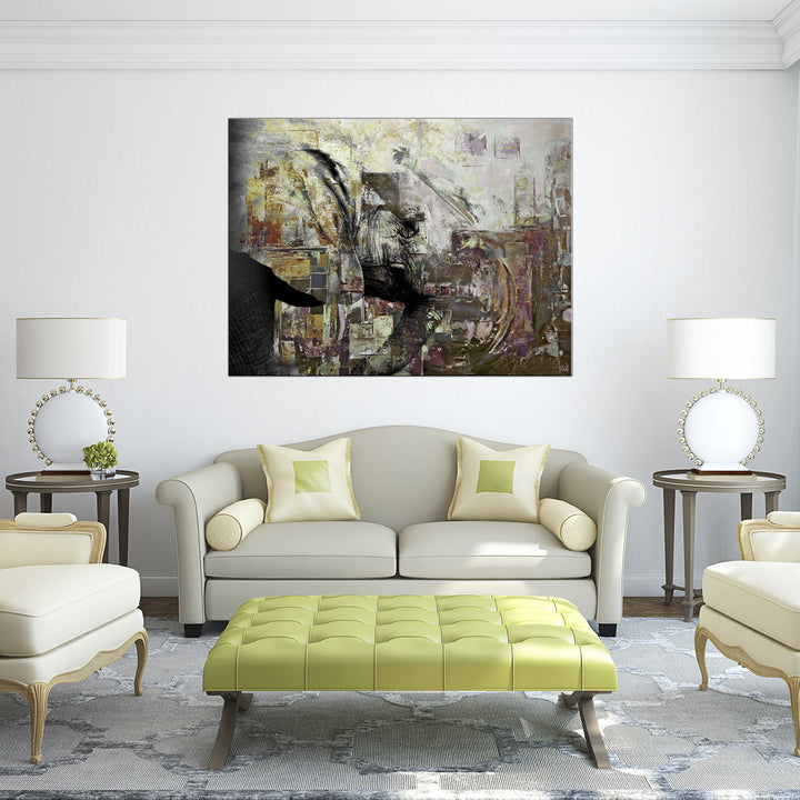Saddle Ink Elephant II' Canvas Wall Art