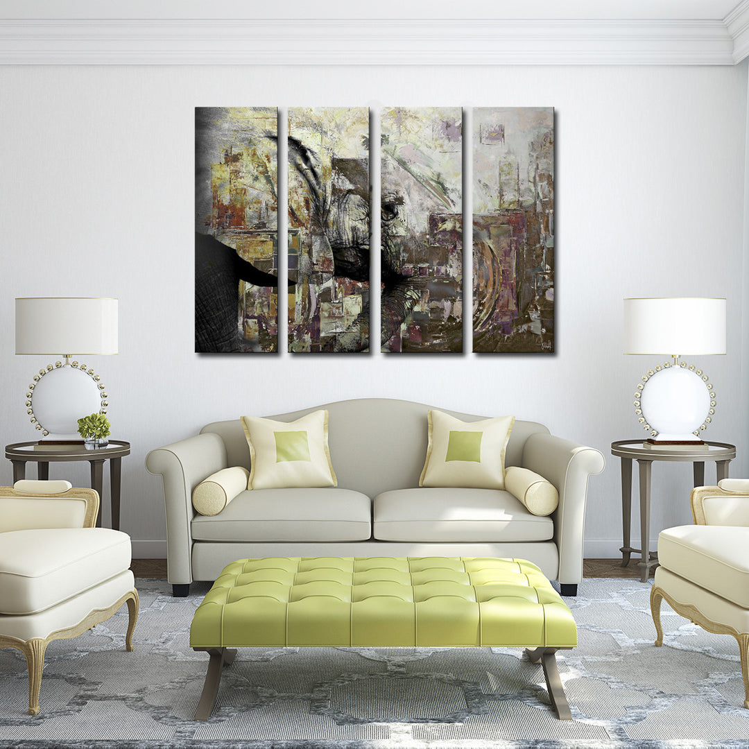 Saddle Ink Elephant II' Canvas Wall Art