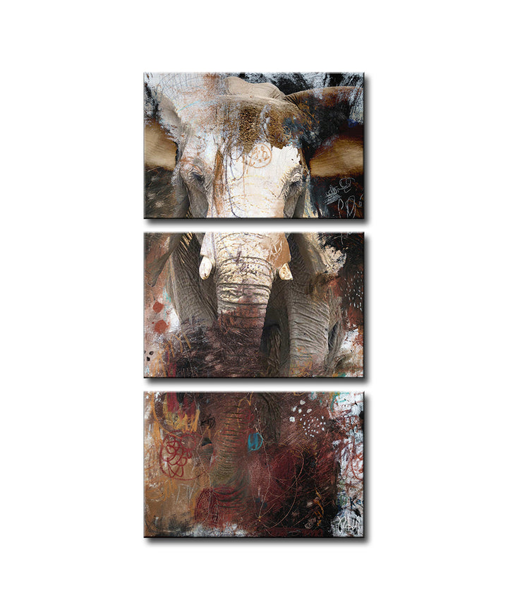 Saddle Ink Elephant III' Canvas Wall Art