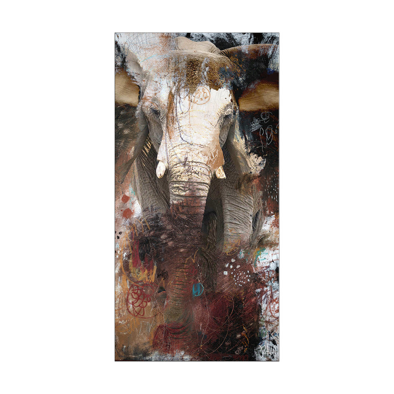 Saddle Ink Elephant III' Canvas Wall Art