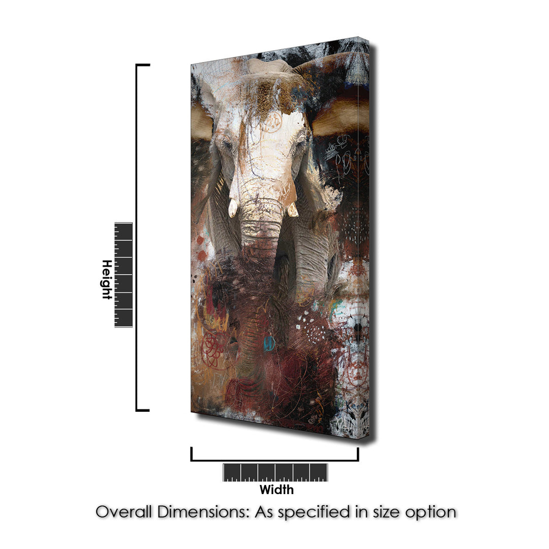 Saddle Ink Elephant III' Canvas Wall Art