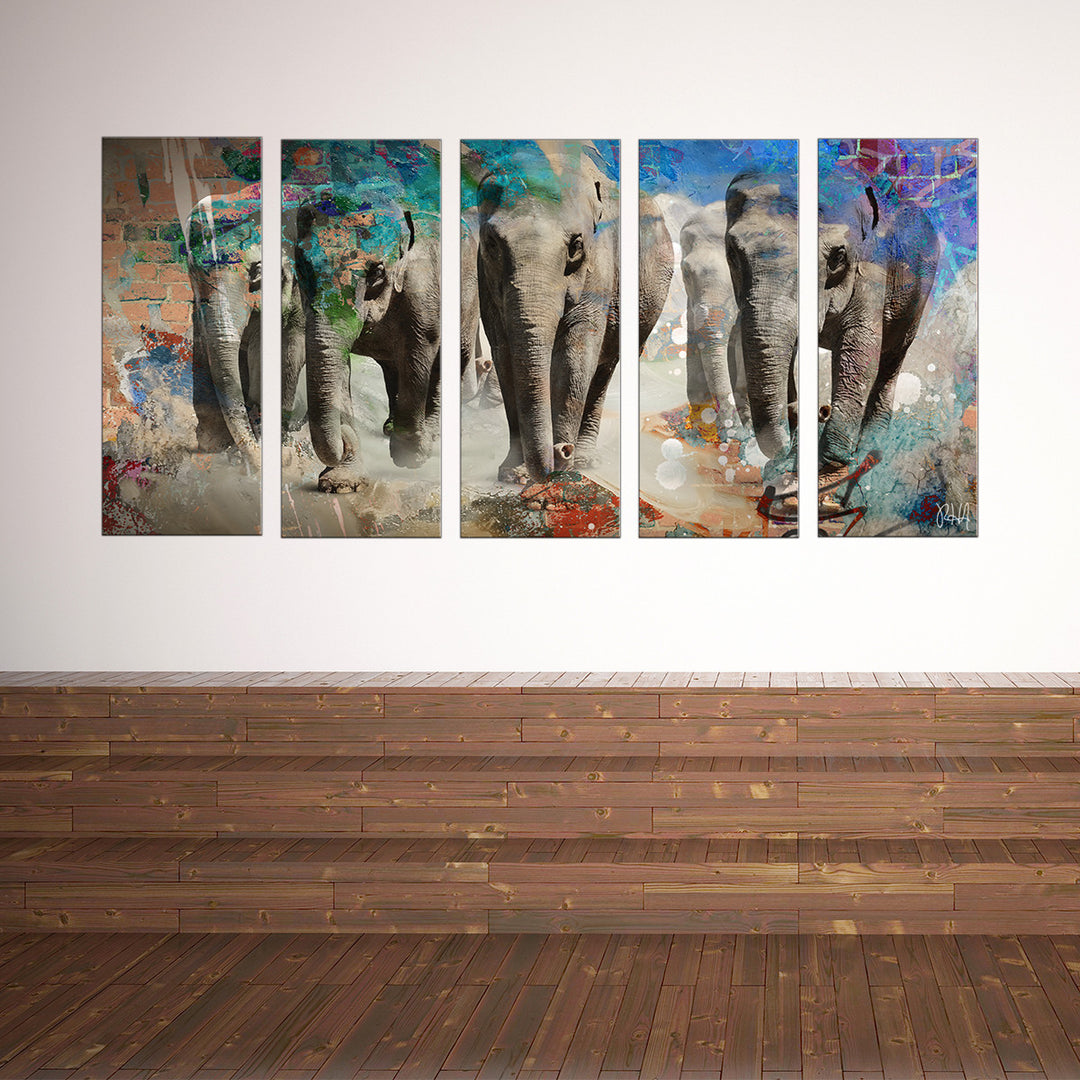 Saddle Ink Elephant IV' Canvas Wall Art