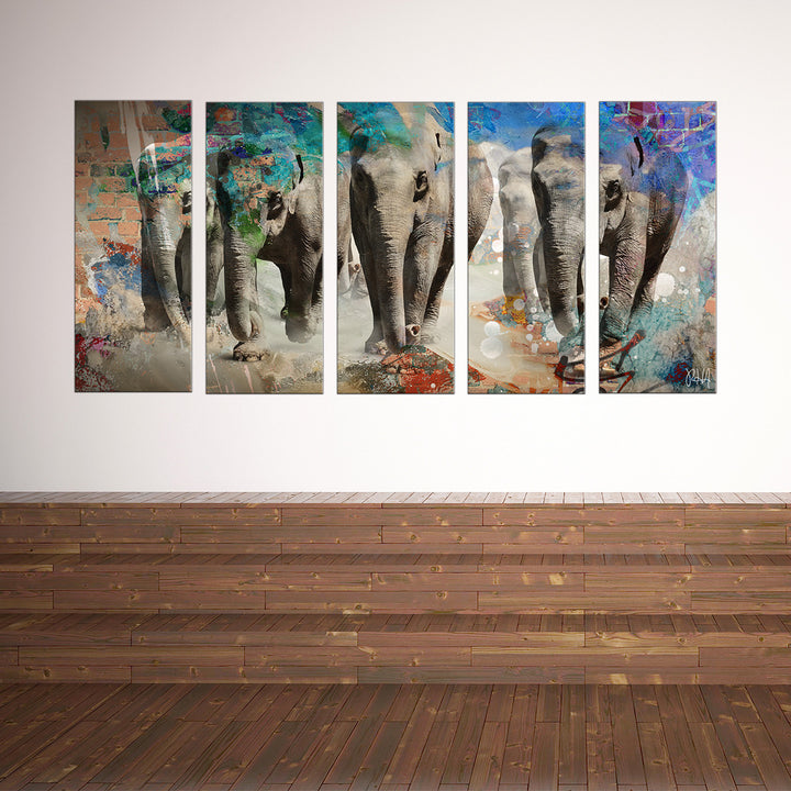 Saddle Ink Elephant IV' Canvas Wall Art