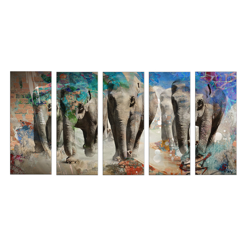 Saddle Ink Elephant IV' Canvas Wall Art