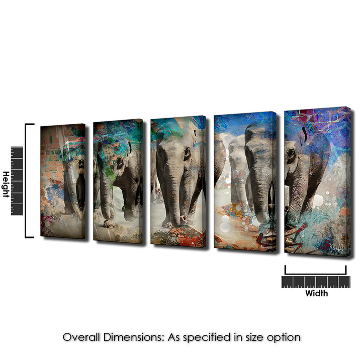 Saddle Ink Elephant IV' Canvas Wall Art