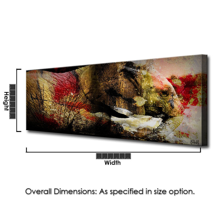 Saddle Ink Elephant V' Canvas Wall Art