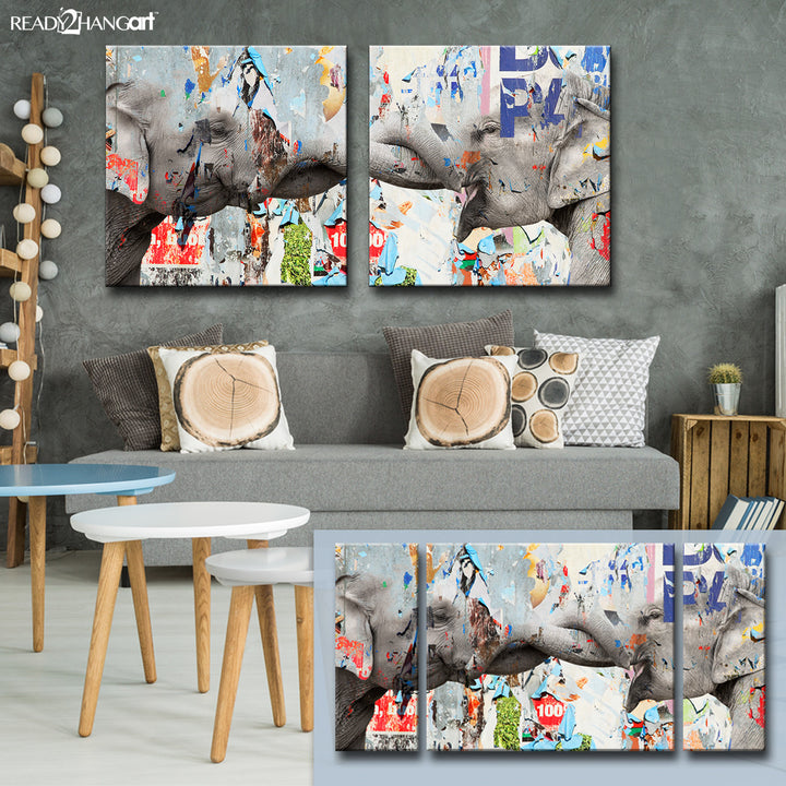 Saddle Ink Elephant VI' Canvas Wall Art