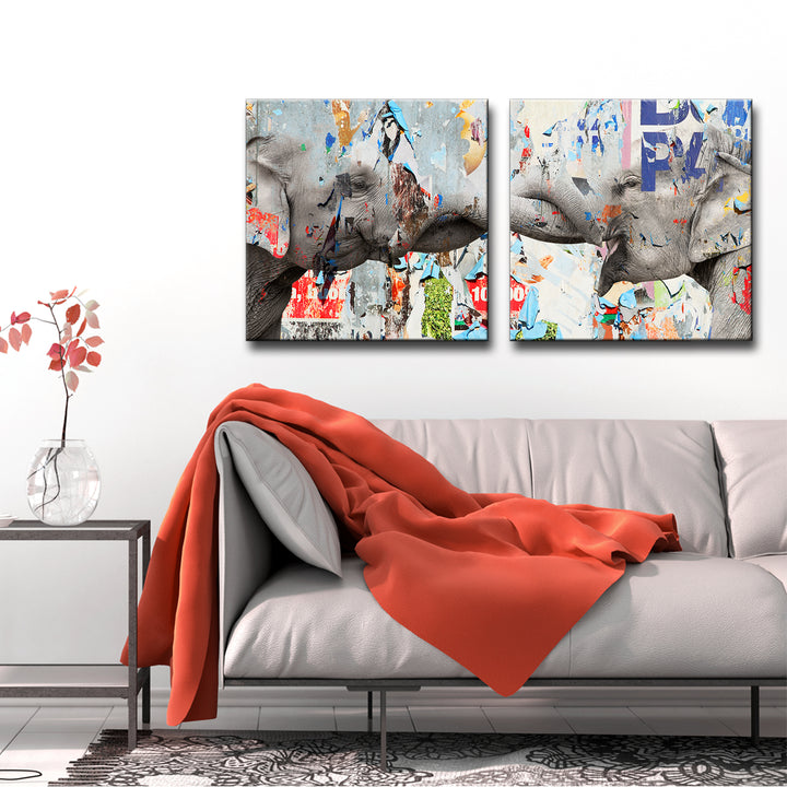 Saddle Ink Elephant VI' Canvas Wall Art