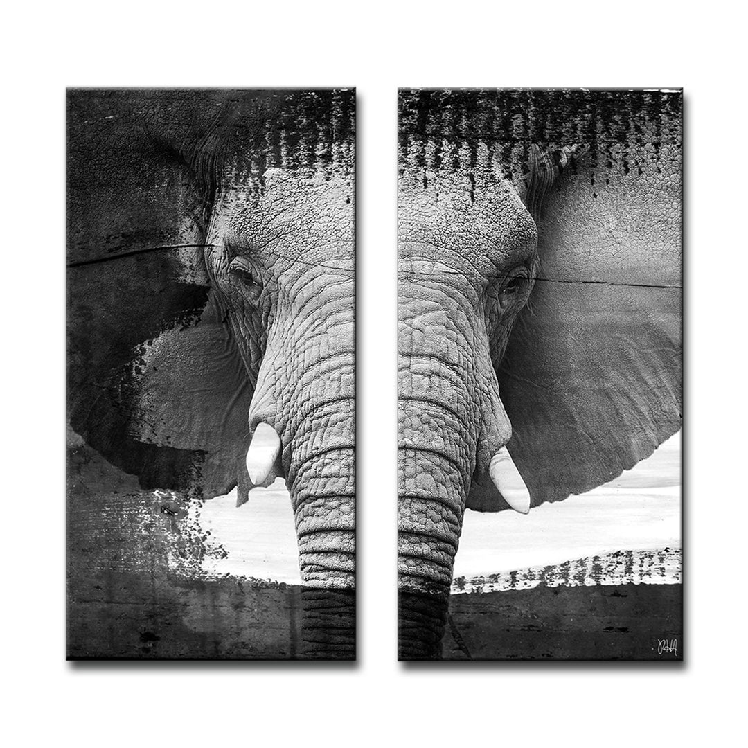 Saddle Ink Elephant VII' Canvas Wall Art