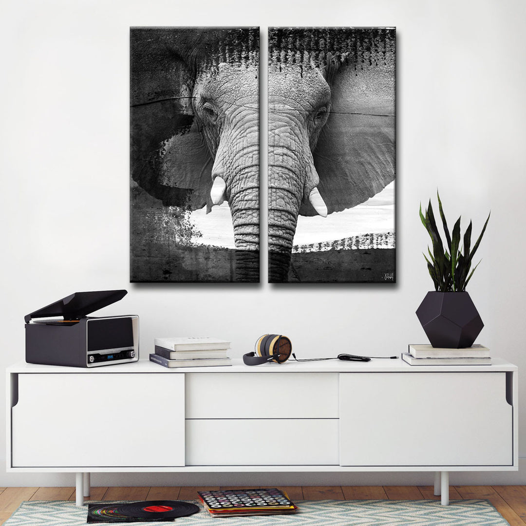 Saddle Ink Elephant VII' Canvas Wall Art
