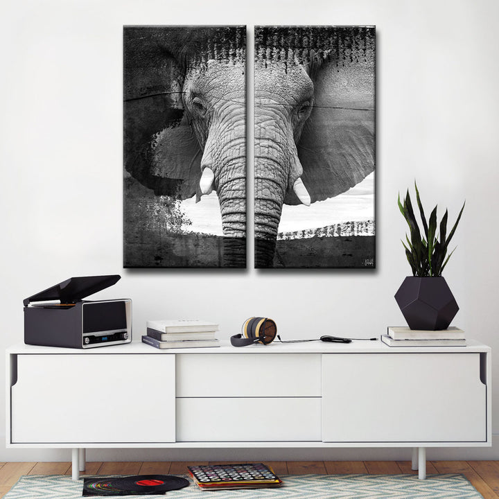 Saddle Ink Elephant VII' Canvas Wall Art