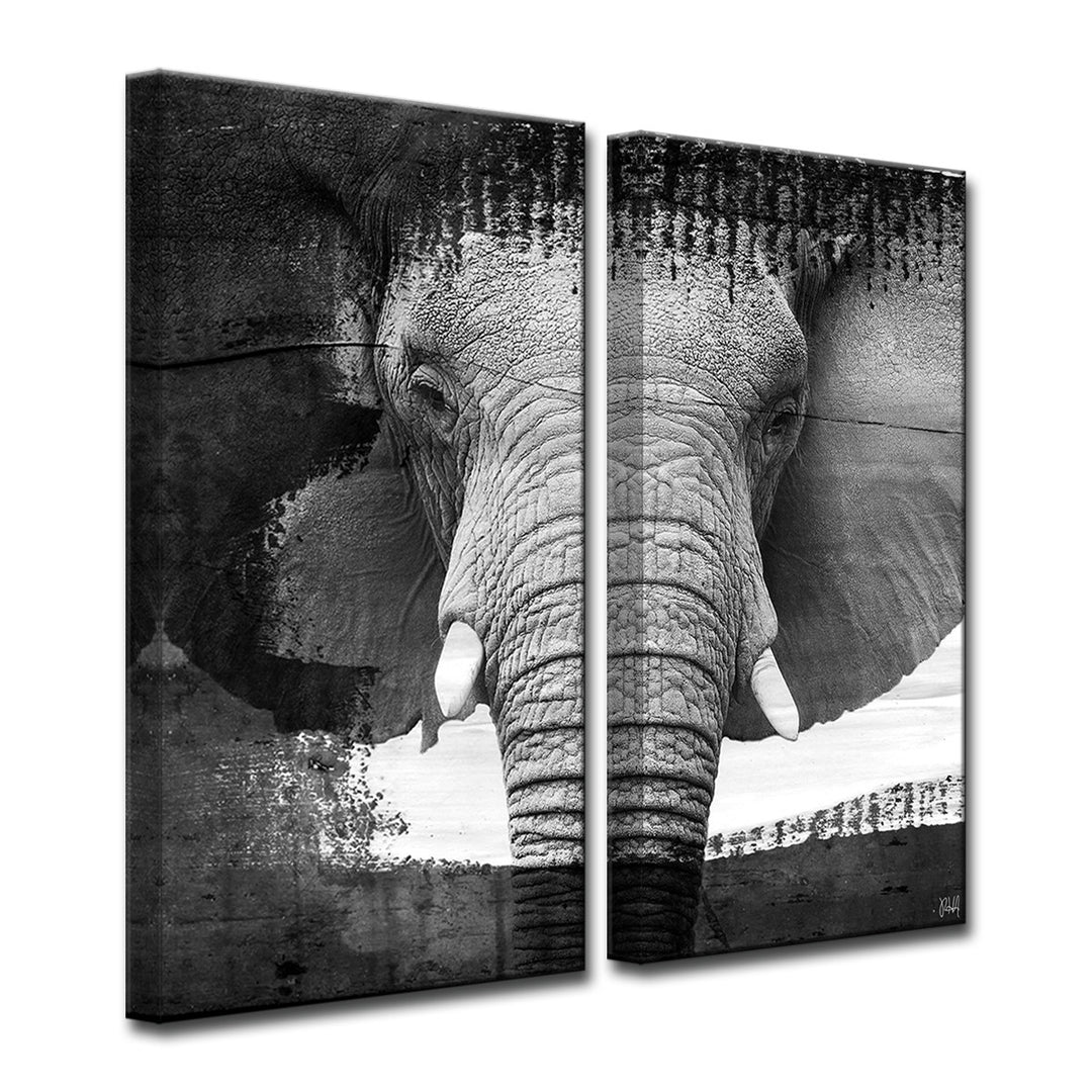 Saddle Ink Elephant VII' Canvas Wall Art