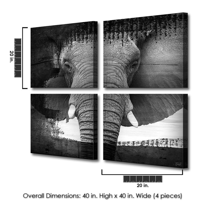 Saddle Ink Elephant VII' Canvas Wall Art