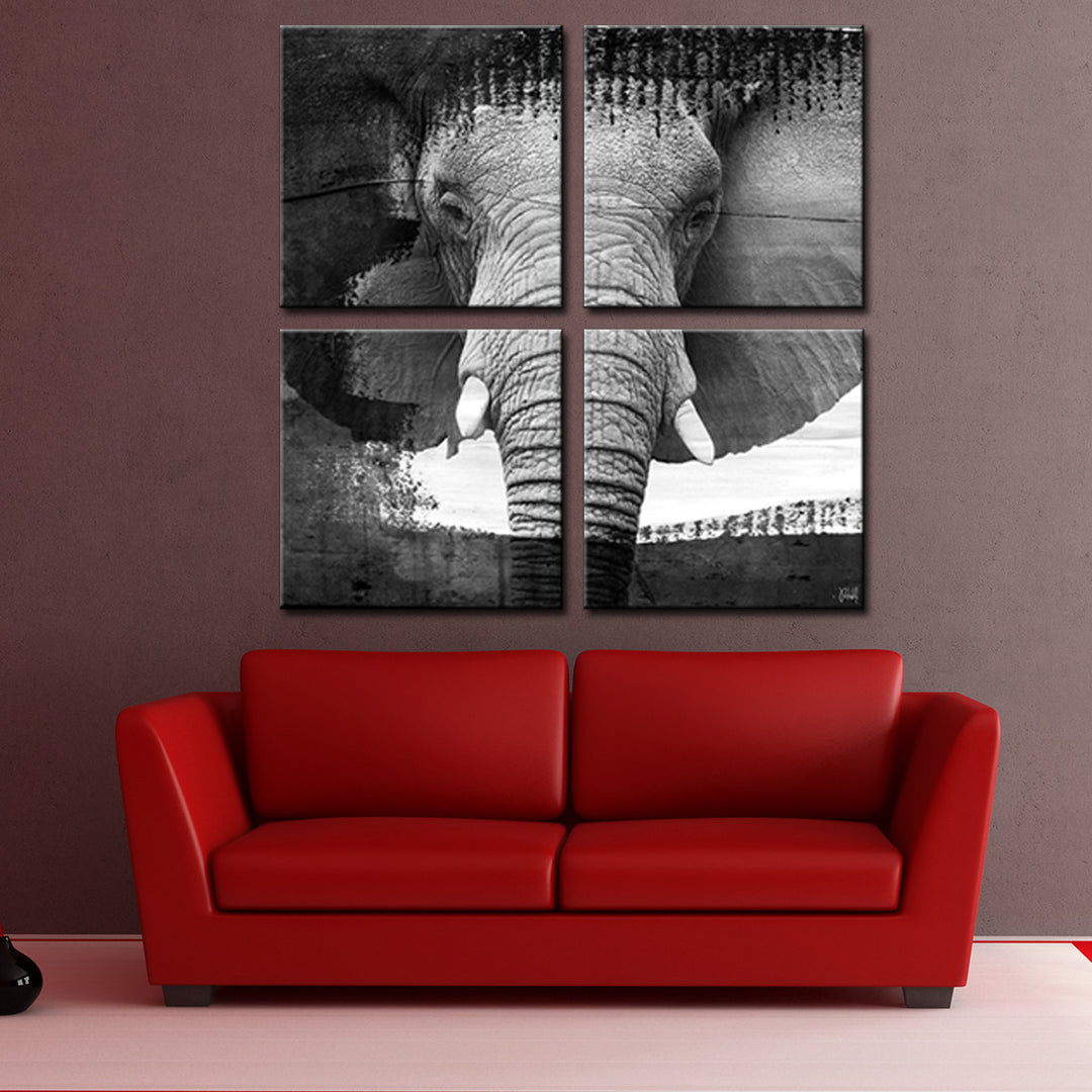 Saddle Ink Elephant VII' Canvas Wall Art