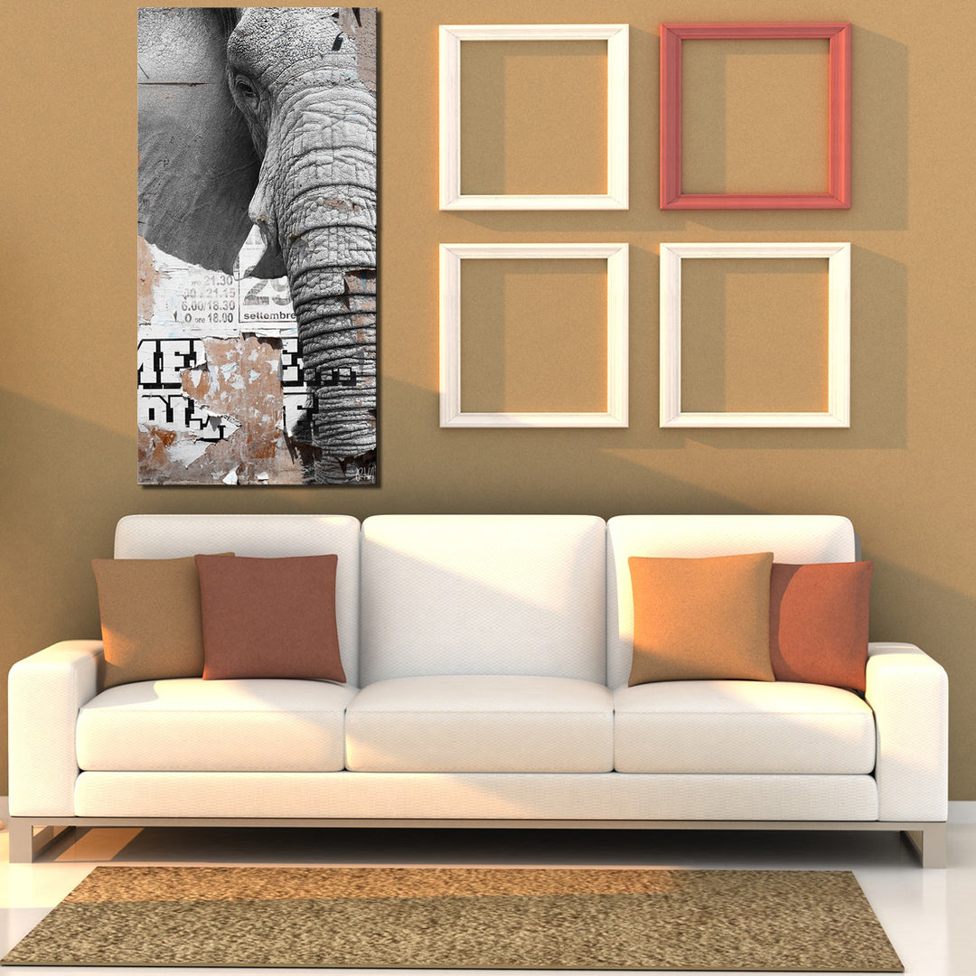 Saddle Ink Elephant VIII' Canvas Wall Art