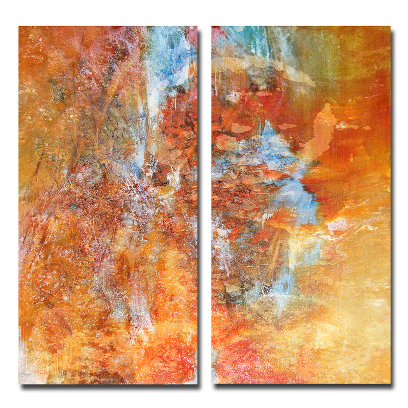 Earth Tone Abstract XII' 2 Piece Wrapped Canvas Wall Art