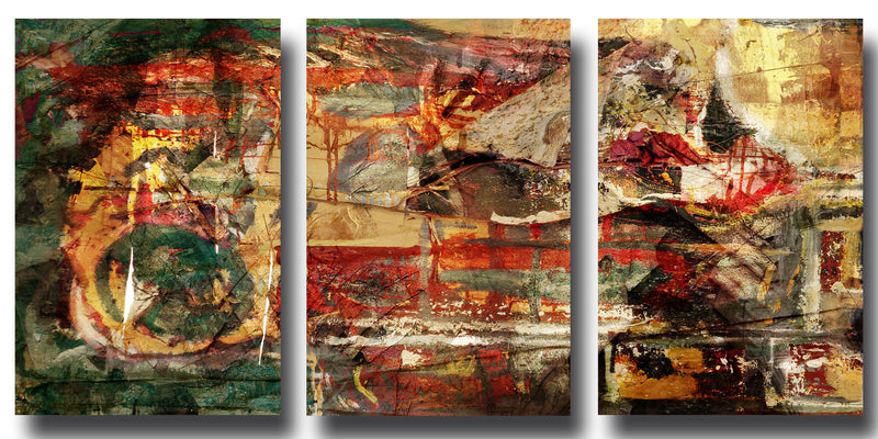Earth Tone Abstract II' 3 Piece Wrapped Canvas Wall Art