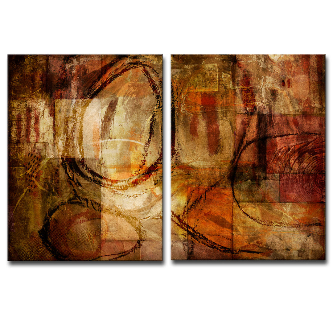 Earth Tone Abstract III' Wrapped Canvas Wall Art Set - Ready2HangArt