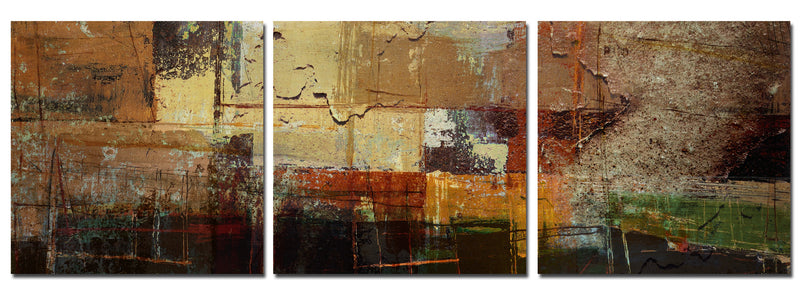 Earth Tone Abstract IV' 3 Piece Wrapped Canvas Wall Art