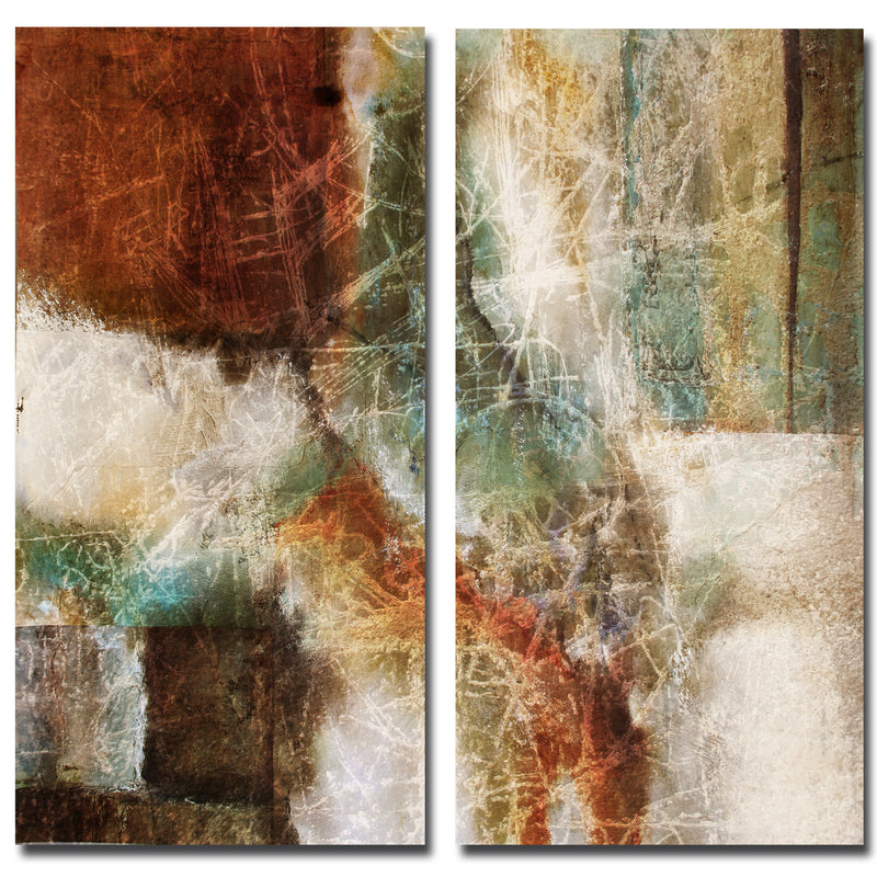 Earth Tone Abstract VIII' 2 Piece Wrapped Canvas Wall Art