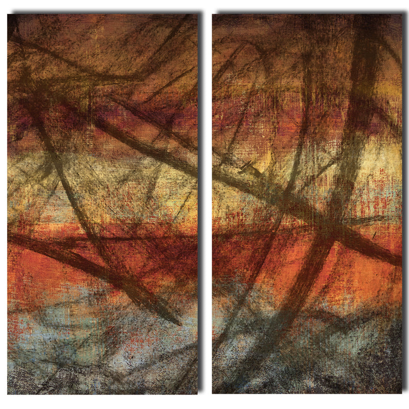 Earth Tone Abstract IX' 2 Piece Wrapped Canvas Wall Art