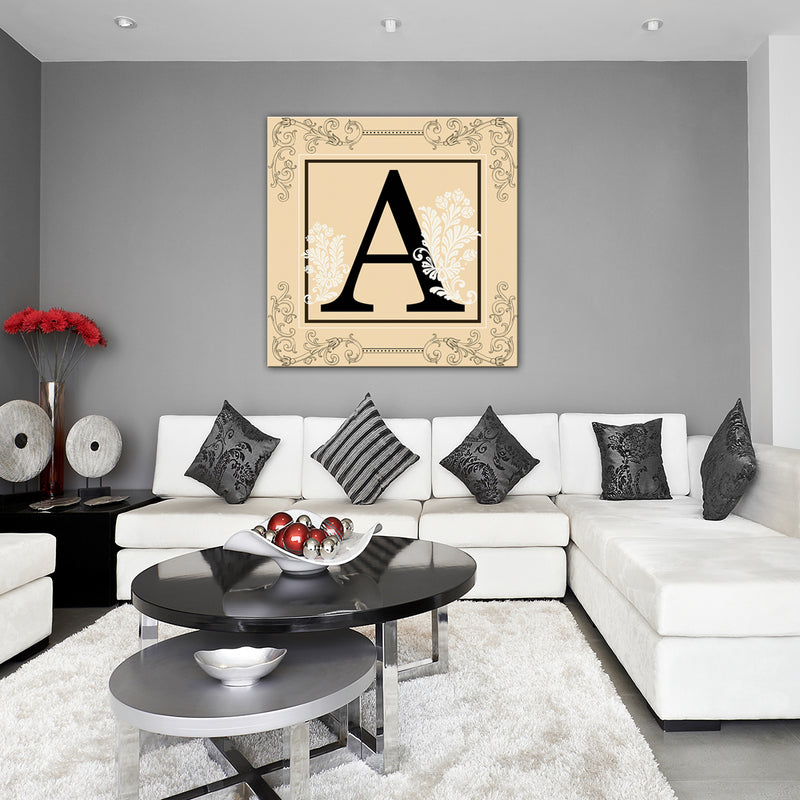 Luxe Monogram' Wrapped Canvas Wall Art