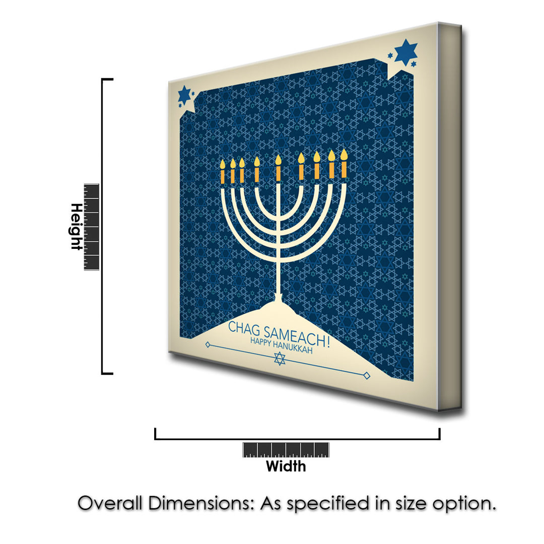 Chag Sameach' Wrapped Canvas Wall Art