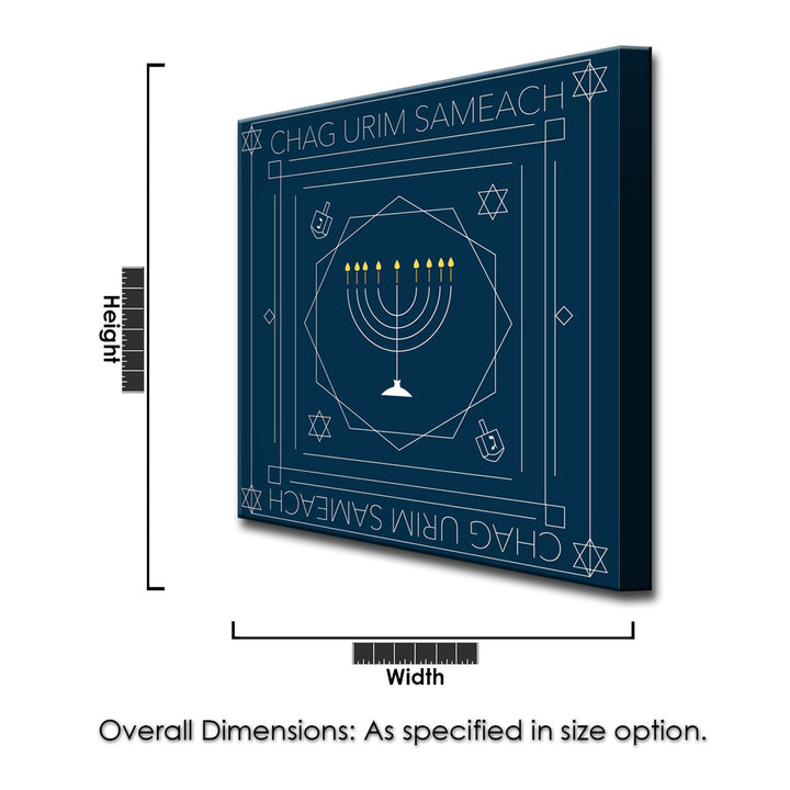 Chag Urim Sameach' Wrapped Canvas Wall Art