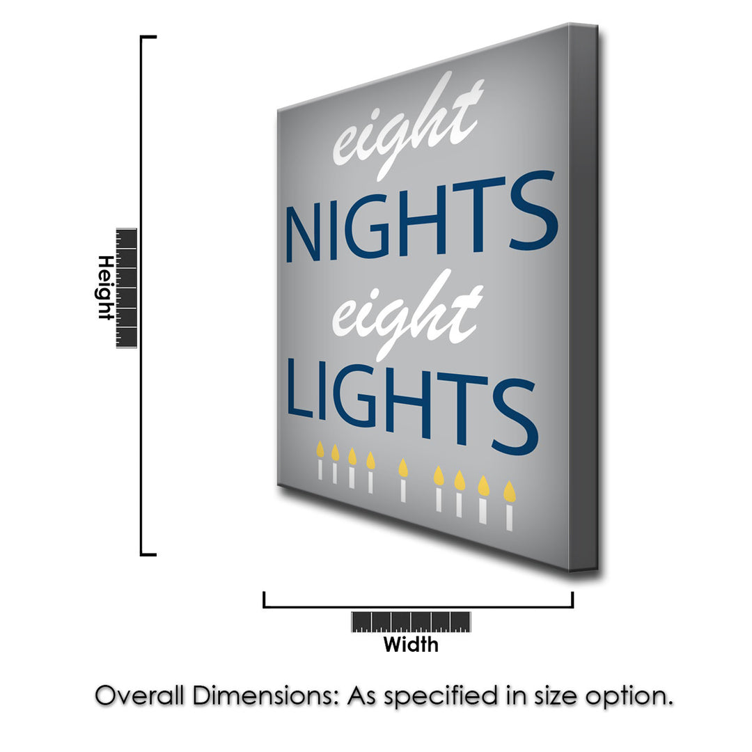 Eight Nights, Eight Lights' Wrapped Canvas Wall Art