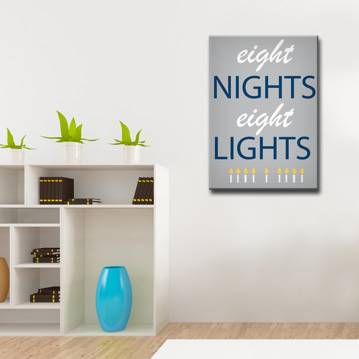 Eight Nights, Eight Lights' Wrapped Canvas Wall Art