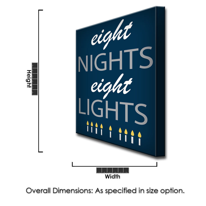 Eight Nights, Eight Lights' Wrapped Canvas Wall Art