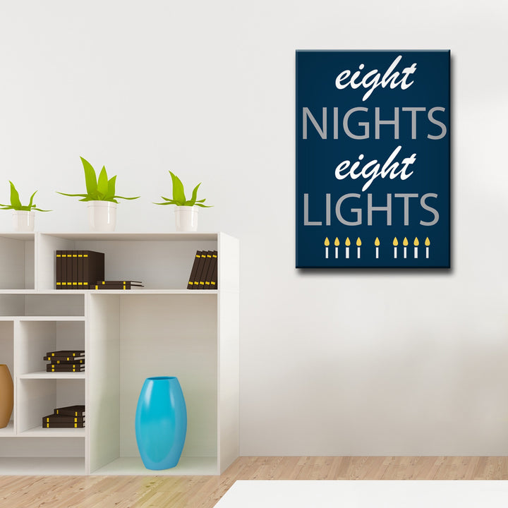 Eight Nights, Eight Lights' Wrapped Canvas Wall Art