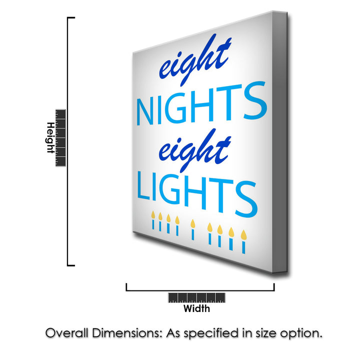 Eight Nights, Eight Lights' Wrapped Canvas Wall Art