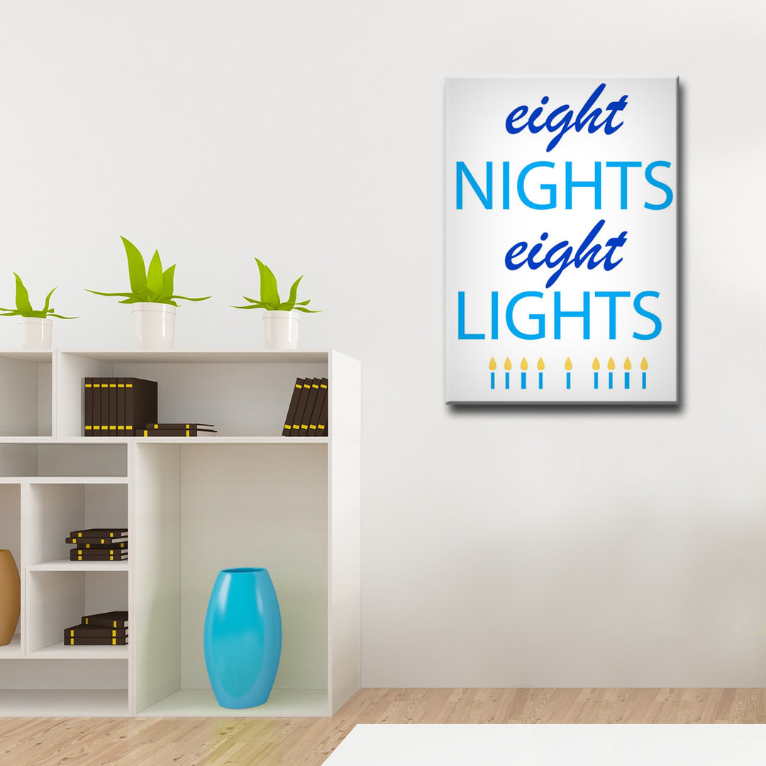 Eight Nights, Eight Lights' Wrapped Canvas Wall Art