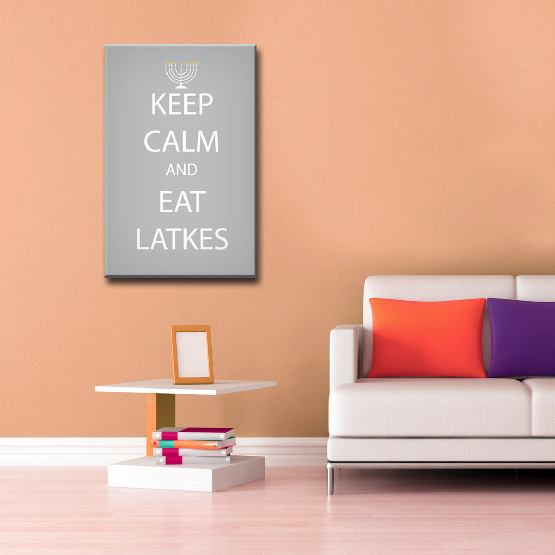 Keep Calm & Eat Latkes' Wrapped Canvas Wall Art