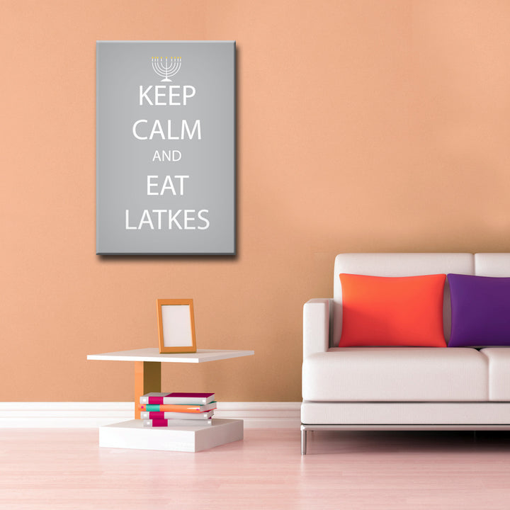 Keep Calm & Eat Latkes' Wrapped Canvas Wall Art