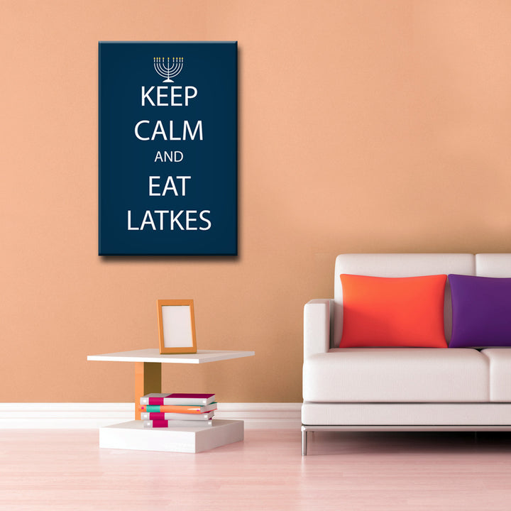Keep Calm & Eat Latkes' Wrapped Canvas Wall Art