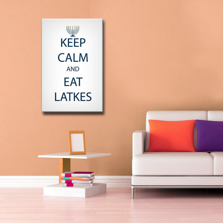 Keep Calm & Eat Latkes' Wrapped Canvas Wall Art