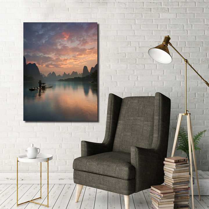 Indoor/Outdoor Wall Art 'Li River Sunrise' in ArtPlexi