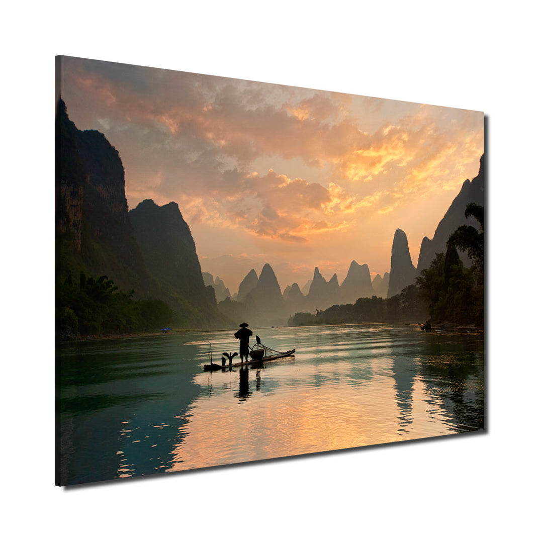 Indoor/Outdoor Wall Art 'Golden Li River' in ArtPlexi