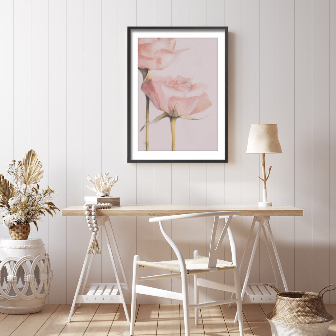 "Two Roses" Framed Print Wall Art