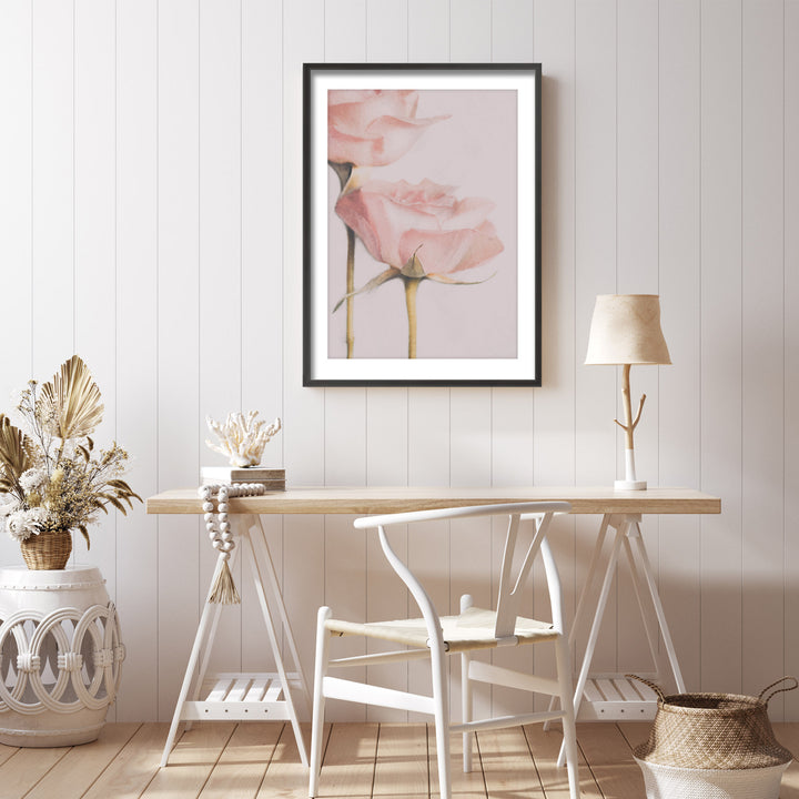"Two Roses" Framed Print Wall Art